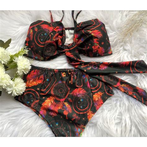 Biqu Ni La O Cintura Alta Estampado Promo O Hot Pants Varias Estampa Modelo Shopee Brasil