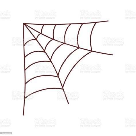 Web Spider Cobweb Halloween Element Trick Or Treat Concept Vector