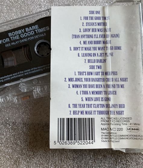 Bobby Bare I Love Country And For The Good Times “the Best Of” 2 Cassette Offer Ebay