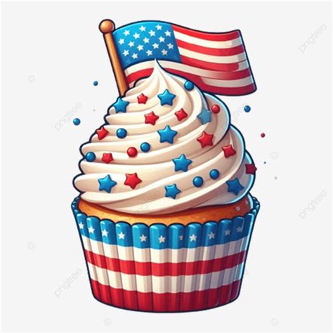 American Patriotic Themed Cupcakes With Flag American Patriotic Themed