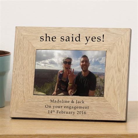 She Said Yes Personalised Engagement Frame By Chalk Cheese