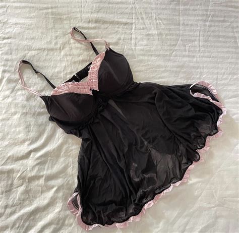 Pastel Goth Bikini Pink Cheeky Triangle Swimsuit Black Lace Etsy Canada Artofit