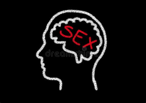 Chalk Drawing Of A Head With The Word Sex On The Brain Draw The Word Sex On The Blackboard