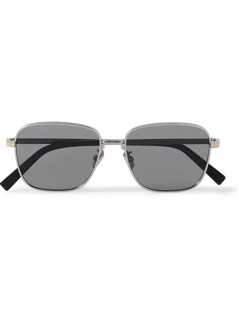 Dior Cd Diamond S4u Aviator-style -tone Sunglasses - Silver | Editorialist