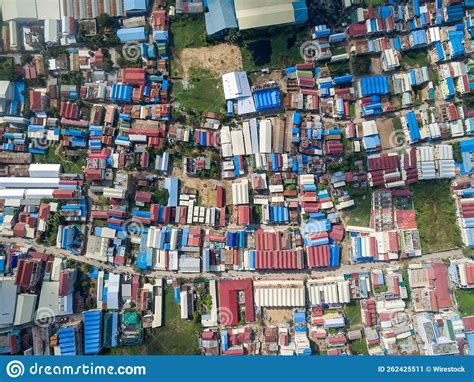 Aerial Top View of Slums in Phnom Penh, Cambodia Stock Image - Image of ...