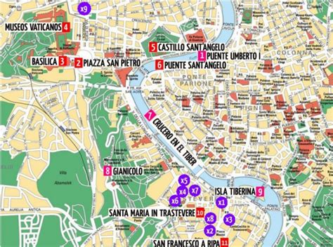 Mapa de Roma - Turismo.org