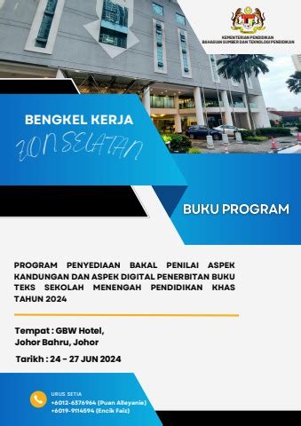 BENGKEL KERJA PROGRAM PENYEDIAAN BAKAL PENILAI ASPEK KANDUNGAN DAN