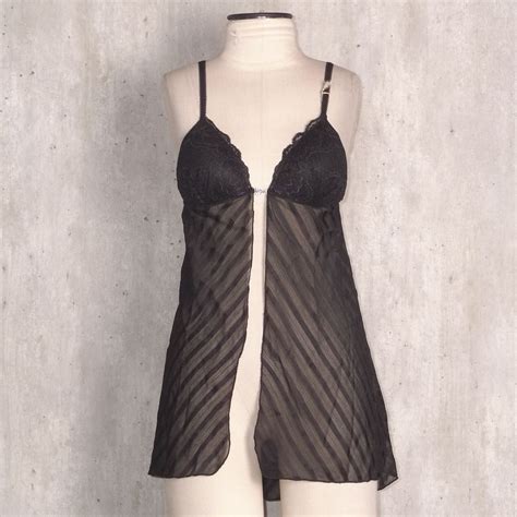 Camisola Preta Chifon Abertura Lingerie Feminina Dressy Nunca Usado Enjoei