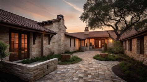 Premium Photo | Home architecture design in ranch style with front porch