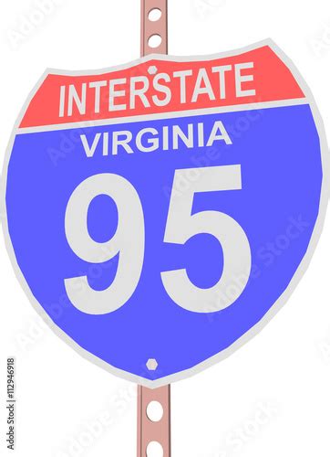 Interstate Highway 95 Road Sign In Virginia Stock Vector Adobe Stock