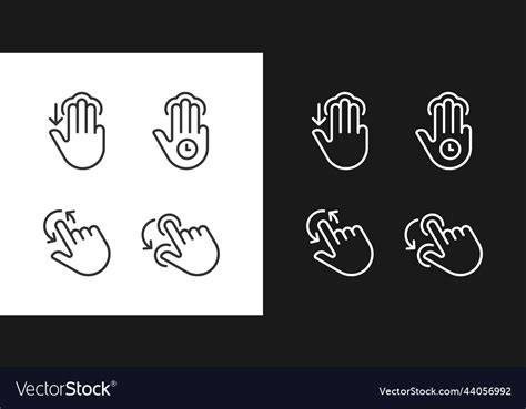 Multi Touch Control Pixel Perfect Linear Icons Vector Image