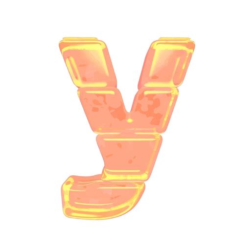 Premium Vector | Symbol made of orange colored ice letter y