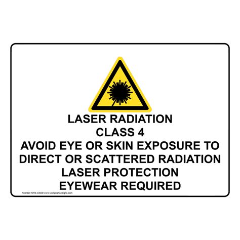 Process Hazards Radiation Sign Laser Radiation Class 4 Avoid Eye