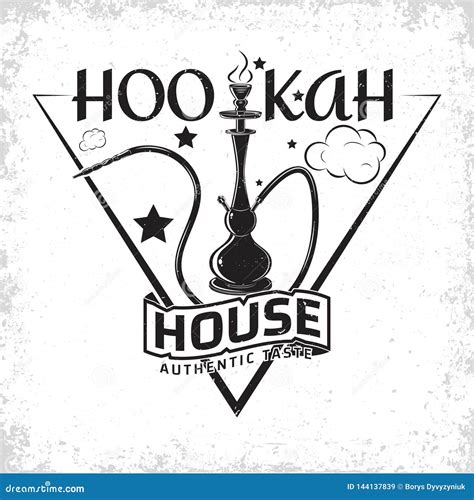 Vintage Hookah Emblem Cartoon Vector | CartoonDealer.com #151884185