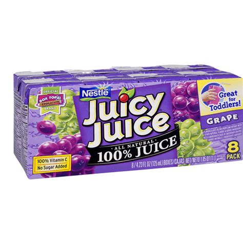 Nestle Juicy Juice 100% Juice All Natural Grape Juice - 8 PK | Juice ...