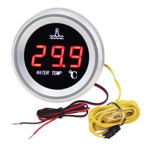 V Mm Electronic Universal Led Digital Water Temp Gauge Meter W