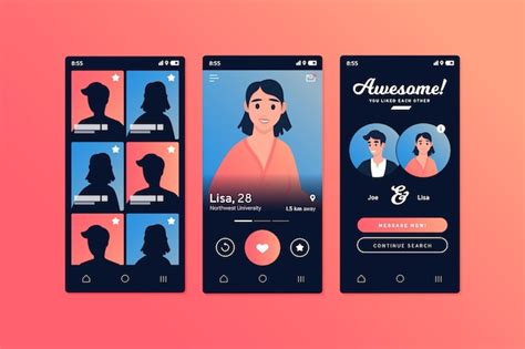 Dating App Swipe Concept Gratis Vector