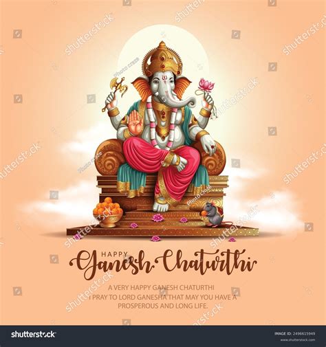 Lord Ganpati On Ganesh Chaturthi Background Stock Vector (Royalty Free ...