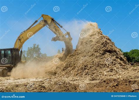 View on Wood Chipping Machine Chipper Process Stock Photo - Image of ...