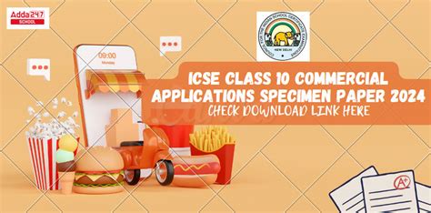 Icse Class 10 Commercial Applications Specimen Paper 2024