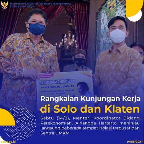 Menko Airlangga Ke Solo Dan Klaten Kunjungi Isoter Sentra Vaksinasi