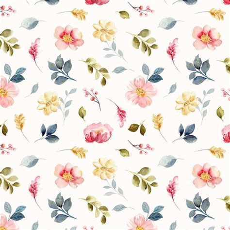 Modèle Sans Couture Floral Aquarelle Coloré Vecteur Gratuite