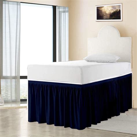 Extended Dorm Sized Bed Skirt Panel Ruffled Dorm Sized