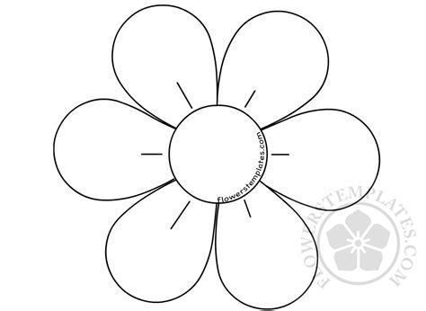 Flower With Six Petals Template Flowers Templates