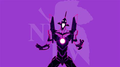 Neon Genesis Evangelion Eva Unit 01 Anime Purple Background Wallpaper