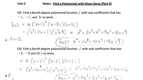 The Fundamental Theorem Of Algebra And Finding Polynomial Functions