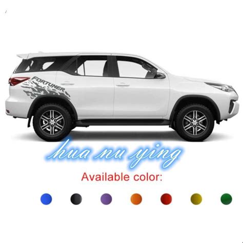 Toyota Fortuner 2015 2016 2017 2018 2019 Car Stickers Side Rear Body