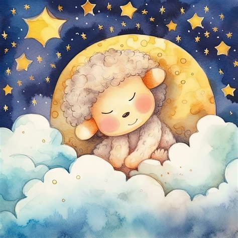 Cute Watercolor Good Night Illustration 23855900 Stock Photo At Vecteezy