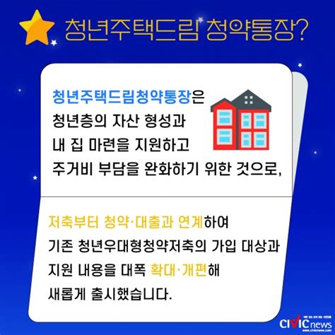 청년주택드림 청약통장에 대해 알아보기 Civicnews시빅뉴스