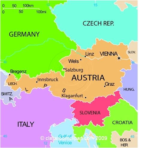 Photos of Austria - Austria_au-map_33MA picture- Classroom Clipart