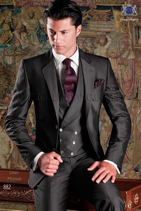 Traje De Novio Gris Alpaca Elegante Ajuste Slimfit 882 Mario Moyano