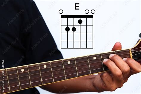 Hands holding guitar chords with basic chords Stock Photo | Adobe Stock