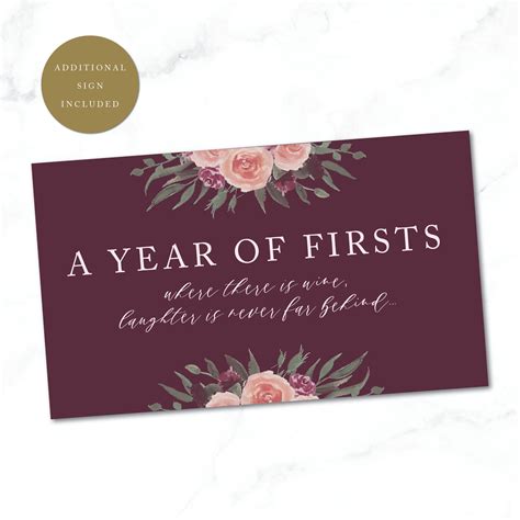 Marriage Milestone Wine Basket Tags A Year Of Firsts Wine Gift Basket