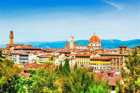 Panoramic View Of City Center Of Florence Italy Stock Image Image Of