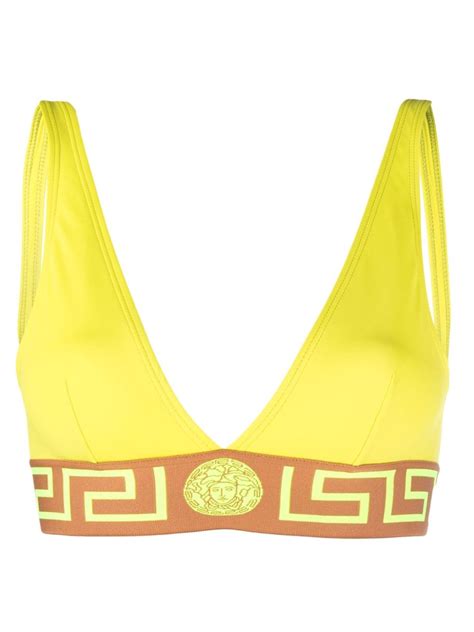 Versace Greca Motif Bikini Top Farfetch