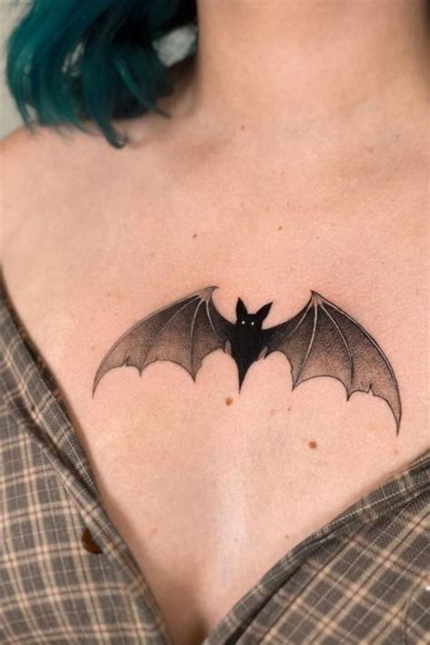 Bat Neck Tattoo Ideas For Dark Elegance Halloween Tattoos Chest