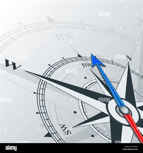 Brújula Con La Rosa De Los Vientos La Flecha Apunta Hacia El Norte