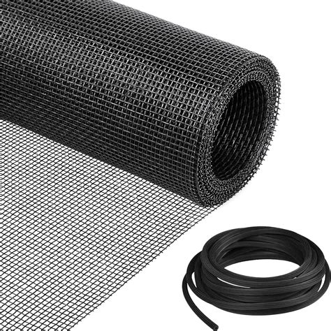Window Screen Replacement Kit, 36"W × 90"L Durable Polyester Adjustable