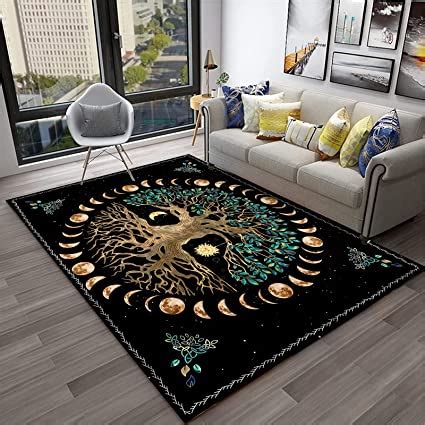 Amazon LGGQQW Moon Phase Tree Of Life Area Rug Sun And Moon Carpet