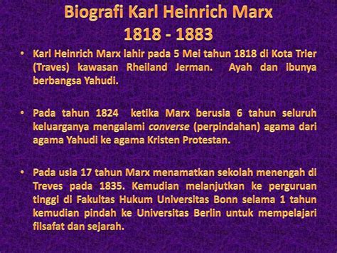 Biografi Karl Marx Dan Pemikirannya