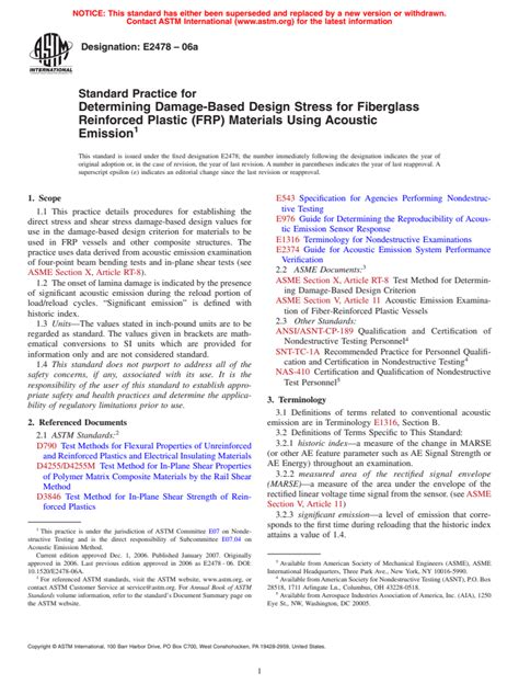 ASTM E2478 06a Standard Practice For Determining Damage Based Design