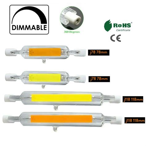 R7s Led 78mm 118mm 7w 12w 15w 25w Dimmable Cob Bulbs Ceramic Glass Tube