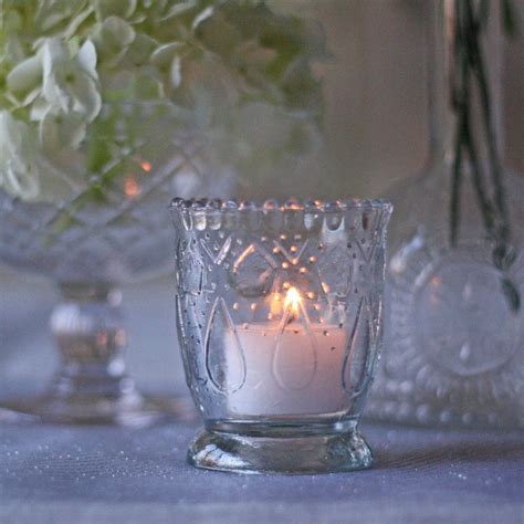 Footed Pressed Glass Tea Light Holder Glass Tea Light Holders Glass Tealight Tea Light