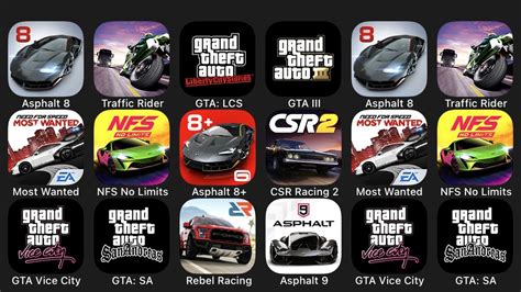 Asphalt Traffic Rider Gta Lcs Gta Iii Most Wanted Nfs No Limits