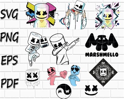 Marshmello Svg Bundle 11 Designs Dj Png Eps Pdf Cutfiles Cricut