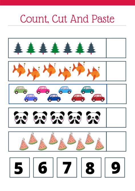 Number Matching Worksheets Cut And Paste